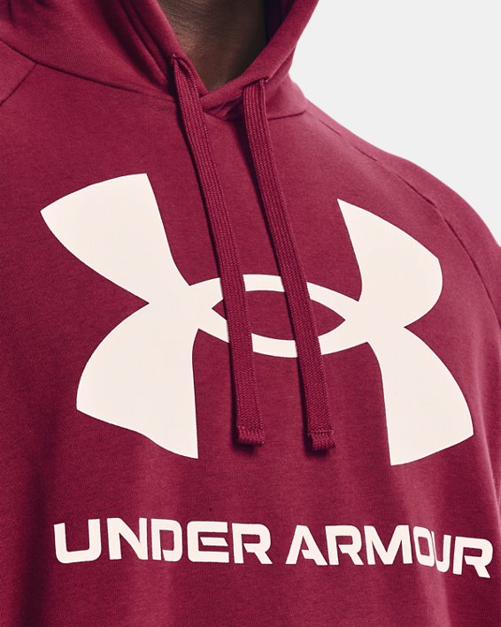 Men's UA Rival Fleece Big Logo Hoodie, Pink, pdpMainDesktop image number 3
